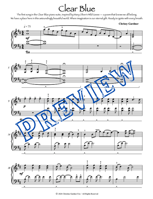 Clear Blue - Sheet Music