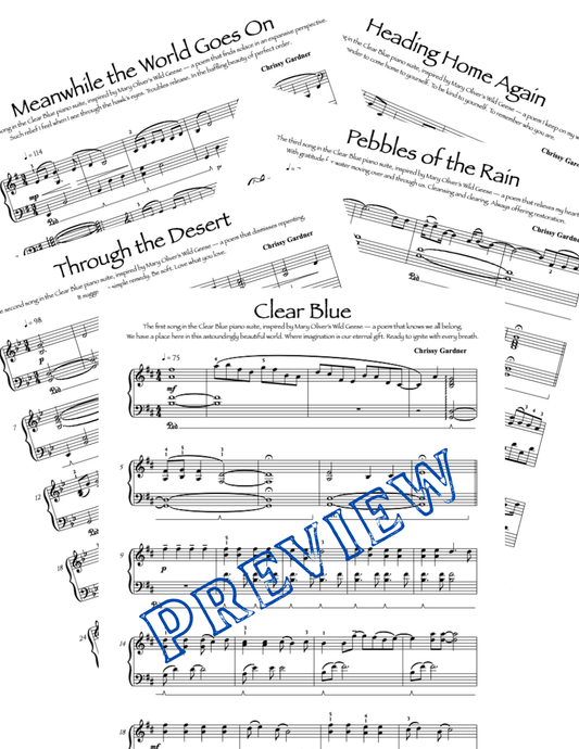 Clear Blue - Complete Piano Suite - Sheet Music