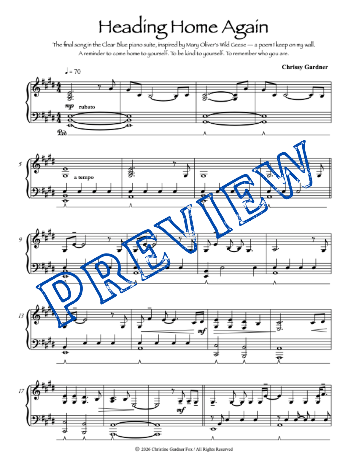 Heading Home Again - Sheet Music
