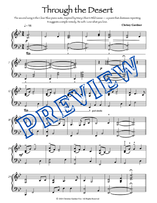 Through the Desert - Sheet Music